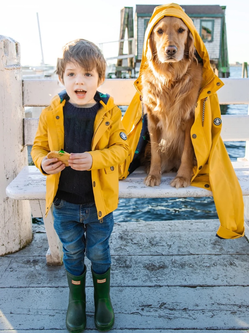 Kiel James Patrick Kids Old Salt Raincoat Toddler Yellow Hooded Rainjacket 2T